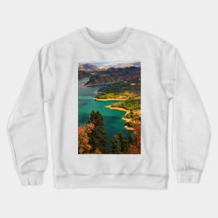 Shadow play at Lake Plastiras Crewneck Sweatshirt